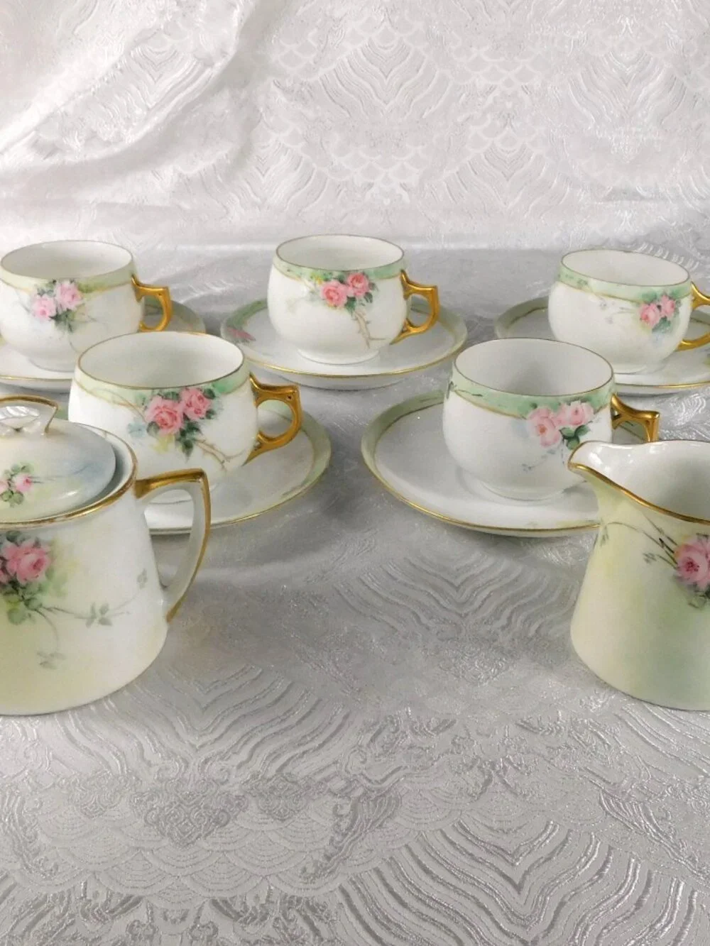 Sugar and Creamer Set with Five Teacups # 27408